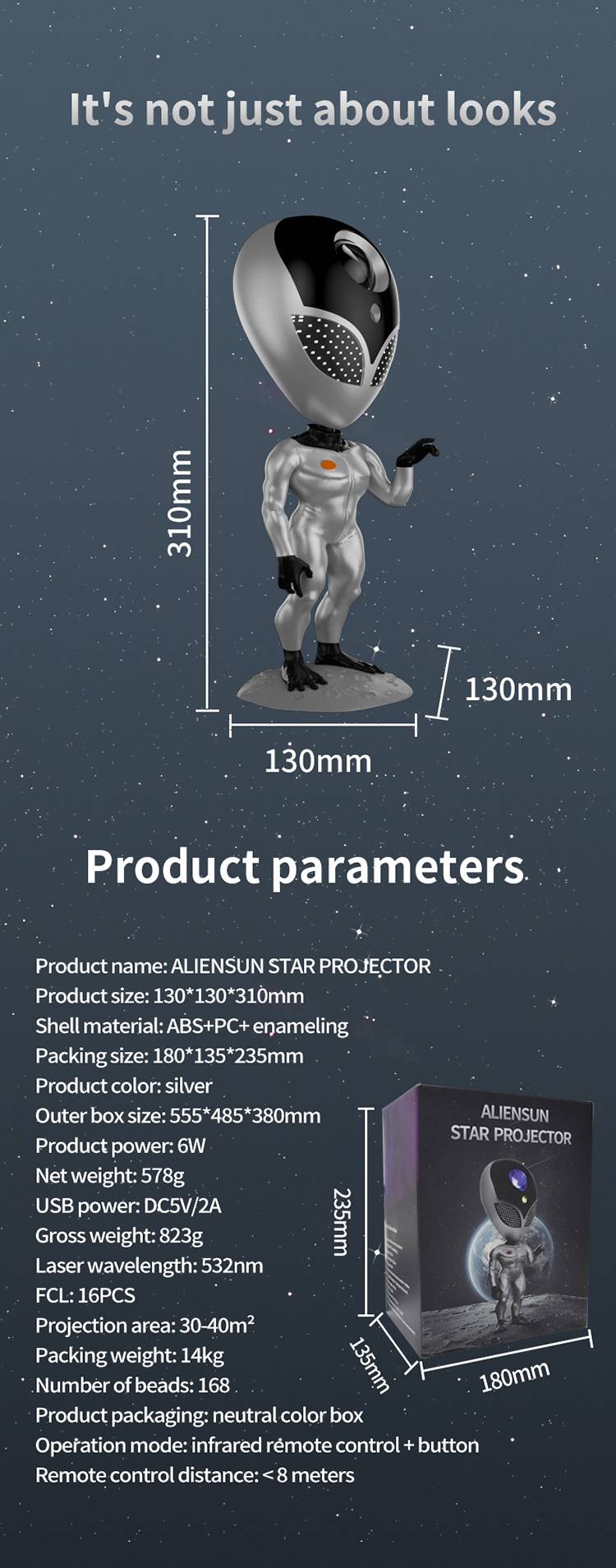 Alien star light dream aurora nebula bedroom projection light children's voice interactive smart atmosphere night light