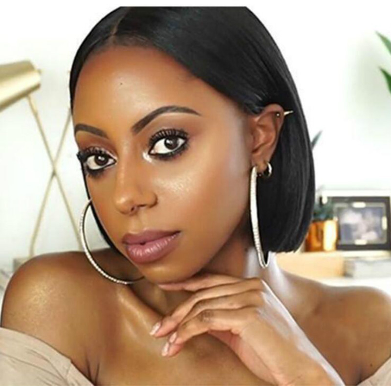 740-2 14 inch Lace Front 13x4 Wigs Bob Brazilian Virgin Human Hair Short Bob Wigs Straight Hair Natural Color