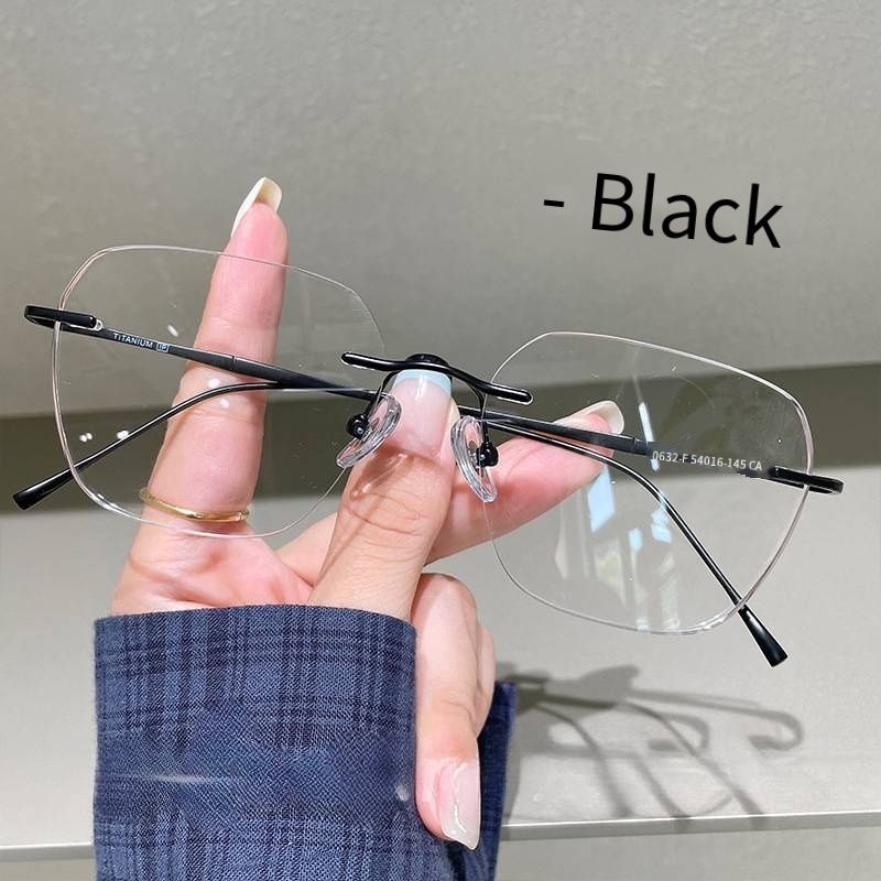 Luxury Rimless Anti Blue Light Eyeglasses, Ultra Light Clear Flat Lens Glasses, Fashion High Grade Unisex Eyewear for Men Women Computer Screen Eye Protection Daily Office Decor