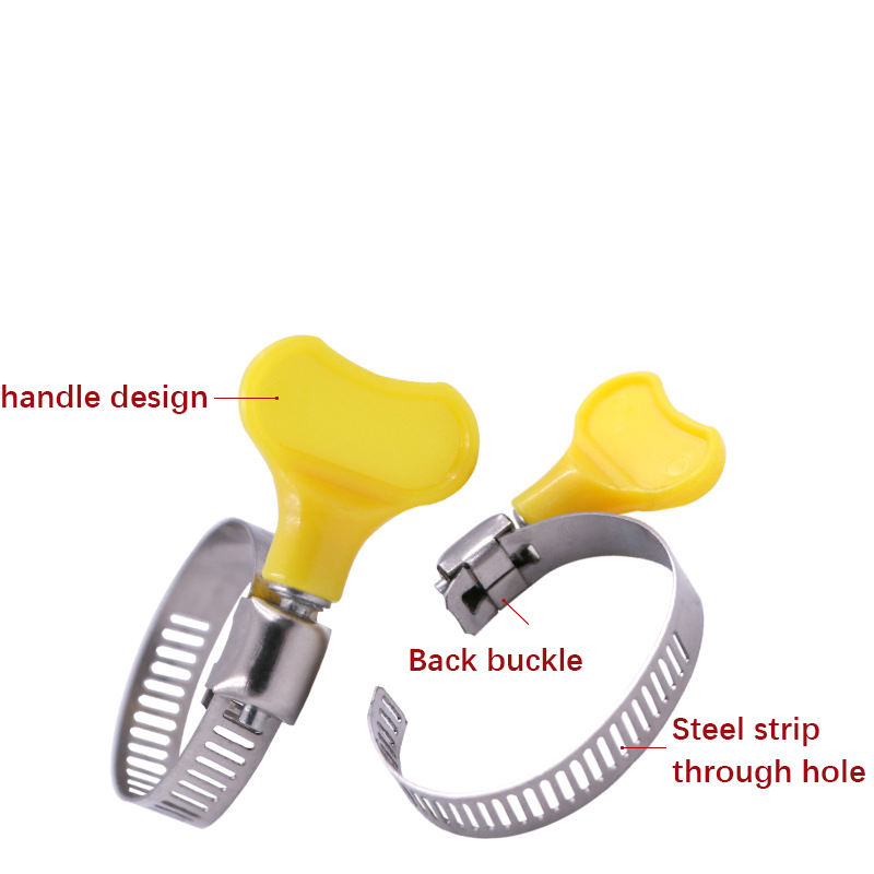 12pcs Automobile oil pipe hose clamp plastic handle hose clamp stainless steel hose clamp clamp buckle water pipe clamp leather pipe buckle clamp gas pipe hose clamp
