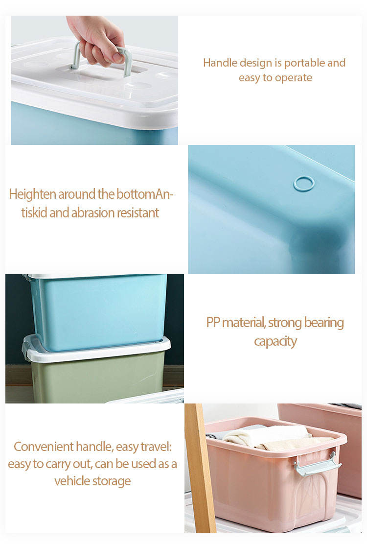 Large Capacity Plastic Storage Box, Multipurpose Stackable Storage Bin with White Latching Lid and Handle Clothes Storage Containers