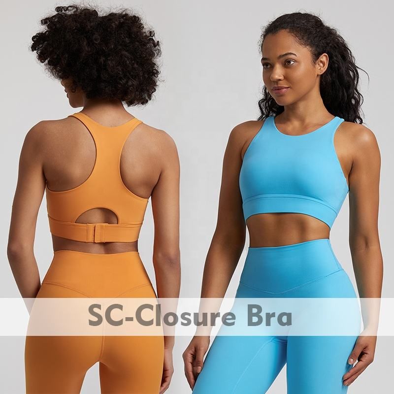 3330 Super Cloud Sexy Back Closure Sports Bra Tops High Waist Yoga Leggings Sets Women Racerback High Support Yoga Bras with Padded