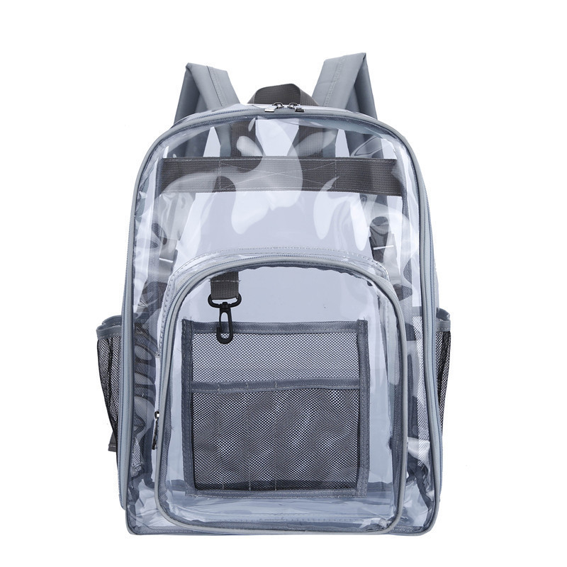 WX112 Clear Backpack, Heavy Duty PVC Transparent Backpack, See Through Backpacks with Reinforced Strap for School, Work,Stadium,Travel,Security,Festival,College