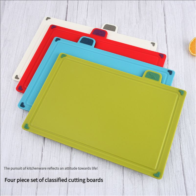 PP cutting board set, kitchen and household cutting board four piece set, food grade cutting board, baby food plastic cutting board, cutting board