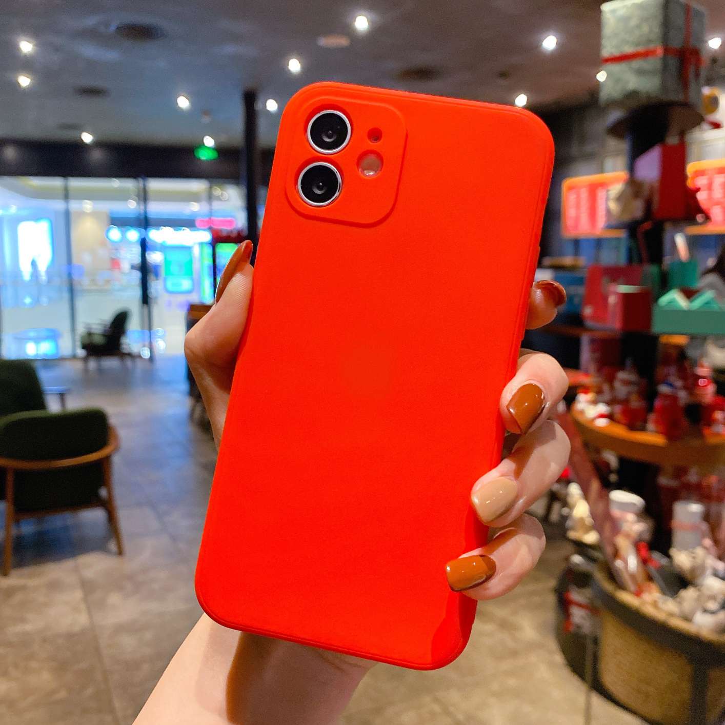 Red Luxury Soft TPU Silicone Phone Case for iPhone 11 12 13 14 Pro Max Mini Matte Texture Full Camera Protection Cover
