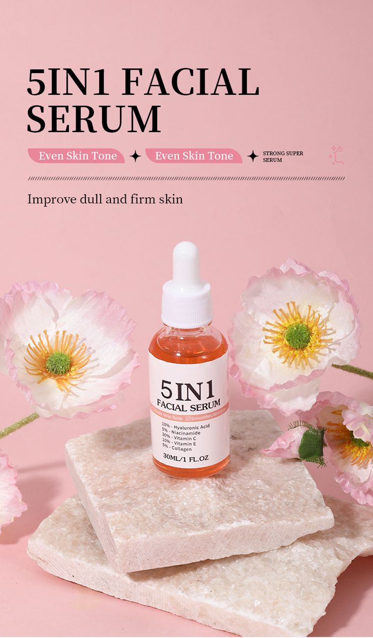 5 in 1 essence moisturizing, hydrating, moisturizing, anti-wrinkle and brightening skin tone