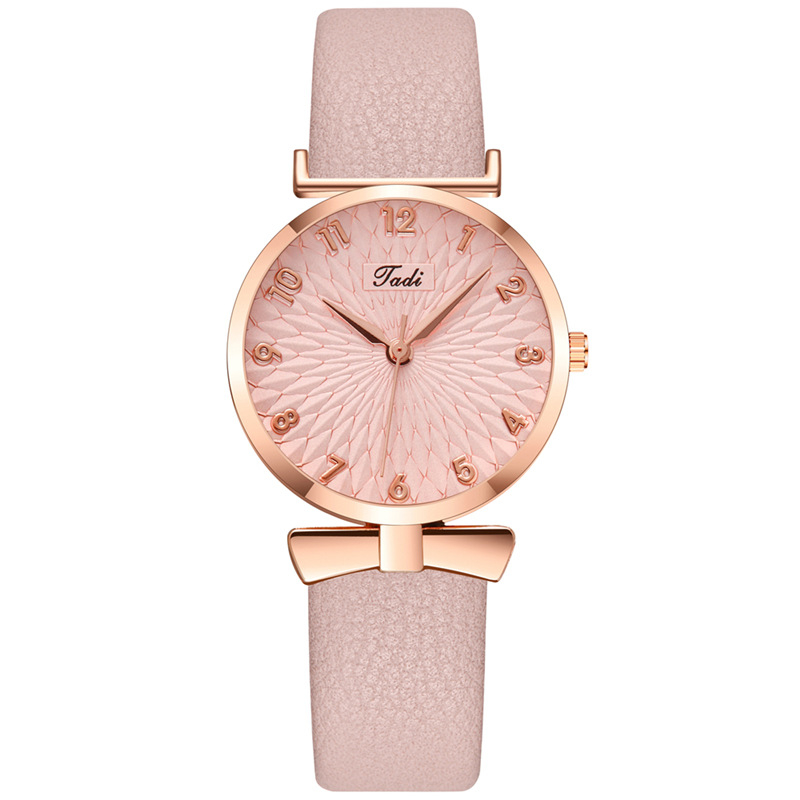 PD1008-1 Fashion Women Digital Chronograph Wrist Watch Petal Pattern Face Quartz Belt Strap Ladies Watches