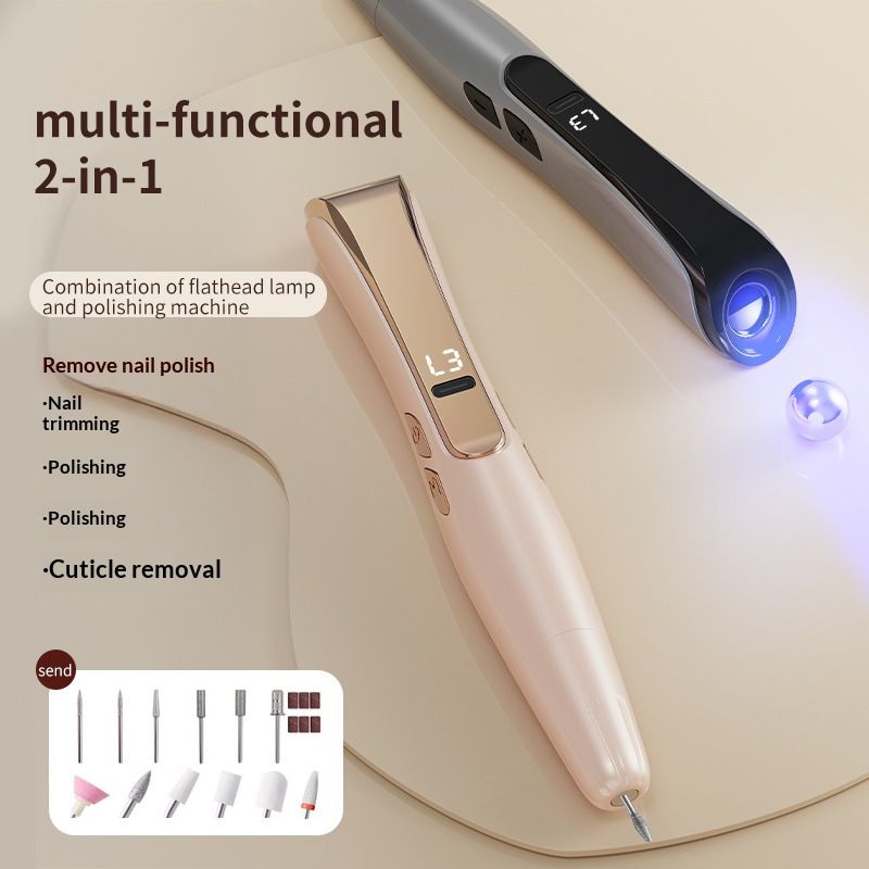 Portable Electric Nail Drill Machine, Multifunctional Electric Nail File Manicure Tool, Automatic Nail Polishing Shaping Grinder for Home DIY Nail Art and Daily Manicure Care
