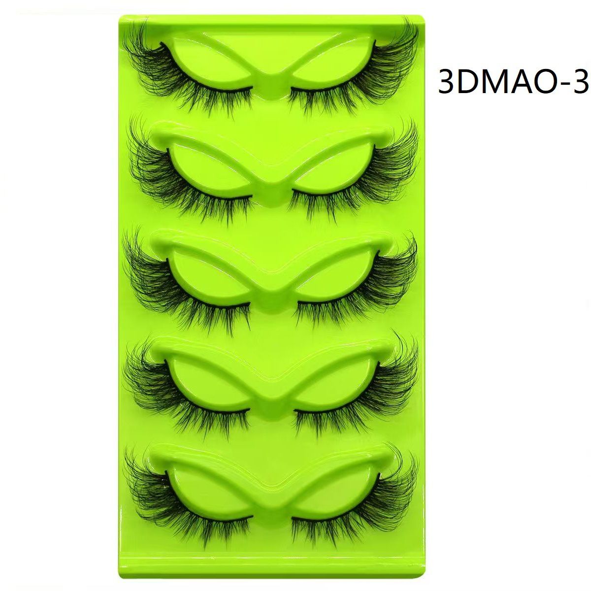 AUNONT Europe and the United States oblique fly 5 pairs of green fox eyes cat eye false eyelashes thick curling simulation fox system eyelashes03