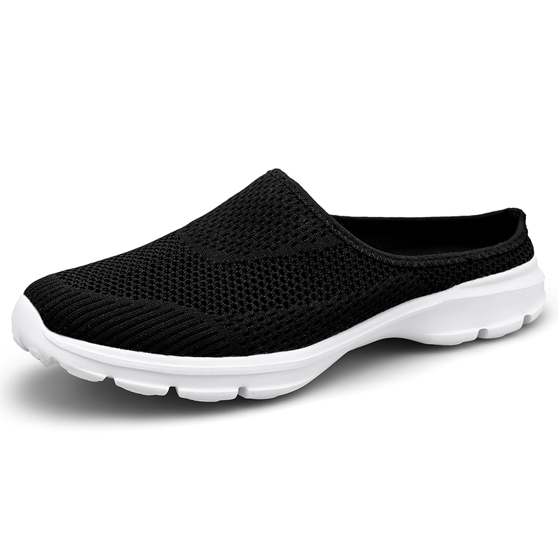 Plus Size Comfortable Flying Woven Flat Bottom Women's Shoes Half Casual Lazy Shoes