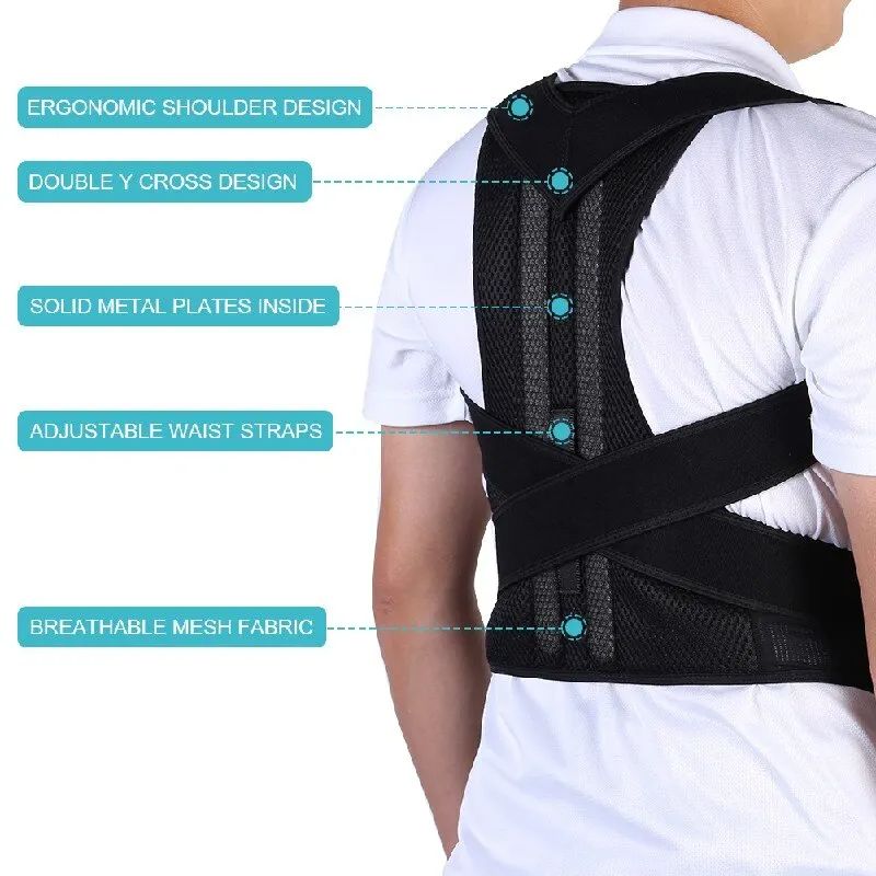 1PCS Adjustable Posture Corrector Corset Breathable Back Support Shoulder Lumbar Brace Support Straight Corrector for Men Women