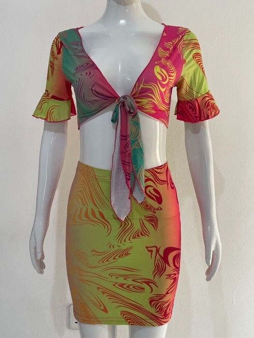 Hot Selling Sexy Open Waist Tie Bandeau Fashion Dress Multicolor Bodycon Dress Women's Vacation Dress