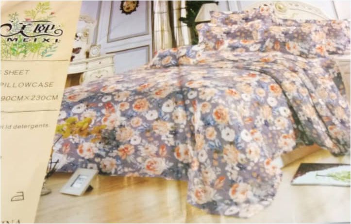 Fashionable Design 100% Polyester Cotton Printed Fabric Bed Sheet Pillow Cases Set 190cmx230cm
