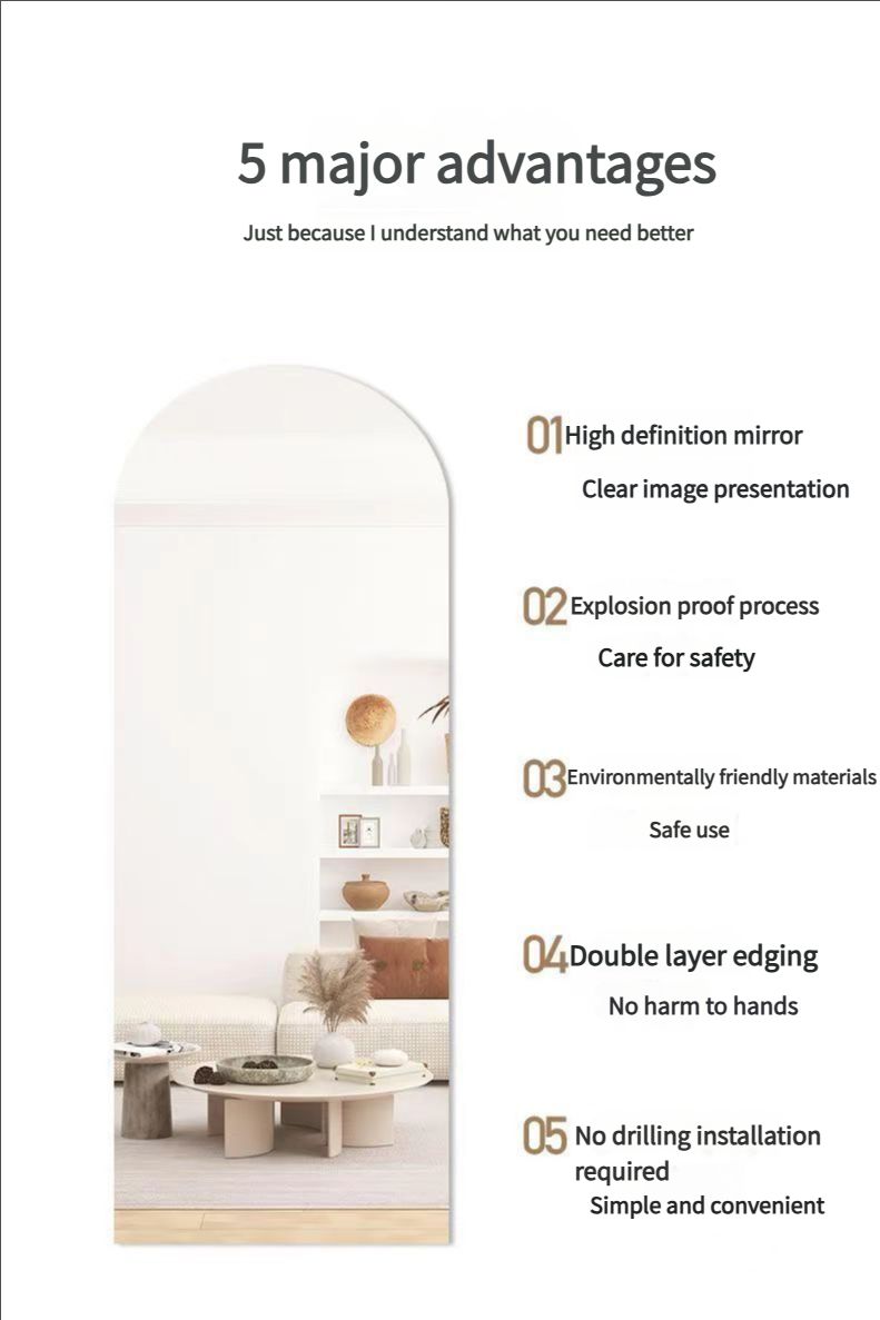 Mirror acrylic high-definition self-adhesive dressing mirror fitting mirror does not deform creative irregular soft mirror home bedroom
