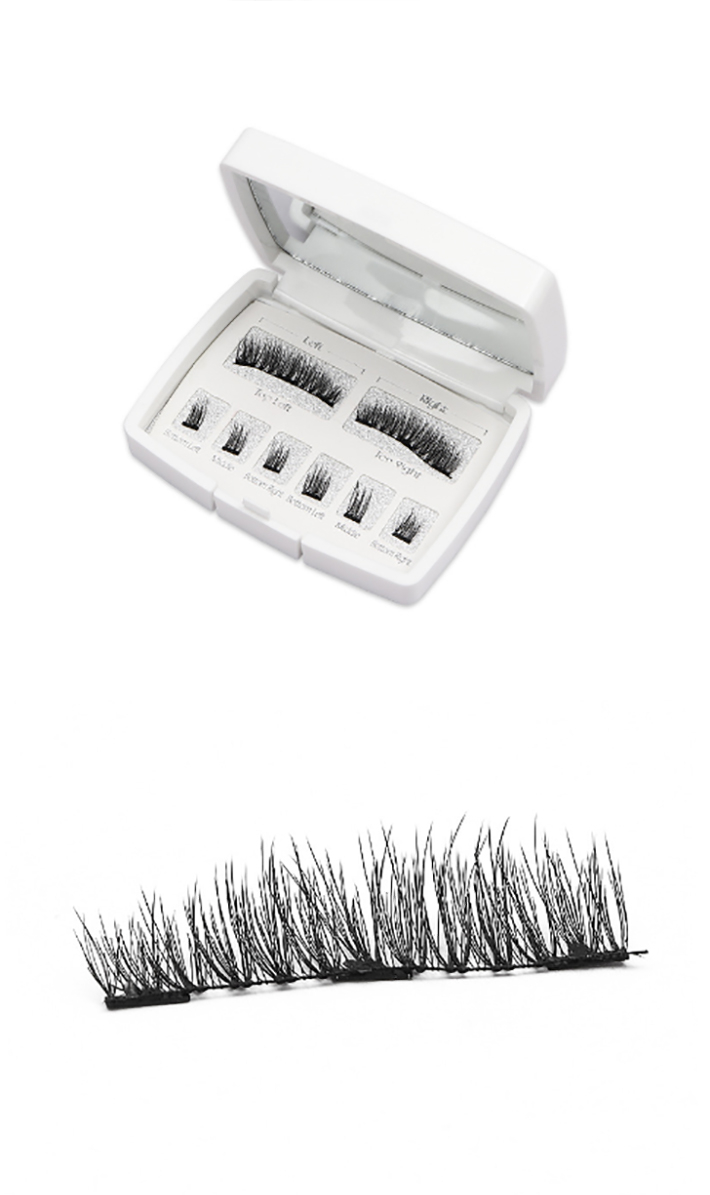Dual Magnetic Eyelashes, Natural Outer Wing Magnetic Lashes, No Glue, 0.2mm Ultra Thin Magnet, Resuable & Light 3D False Lashes