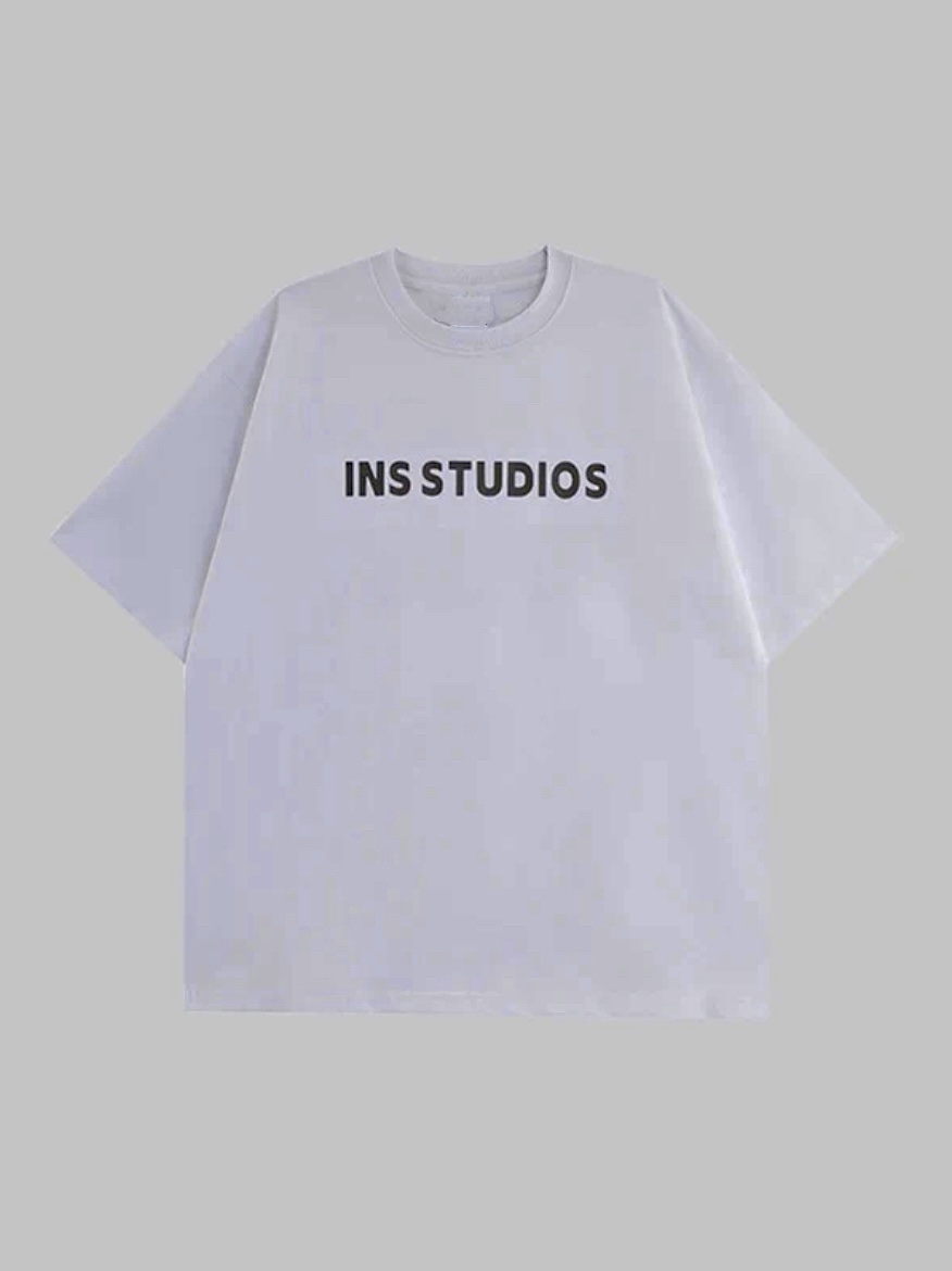 INSstudios national trend couple American printed LOGO short sleeve loose half sleeve T-shirt