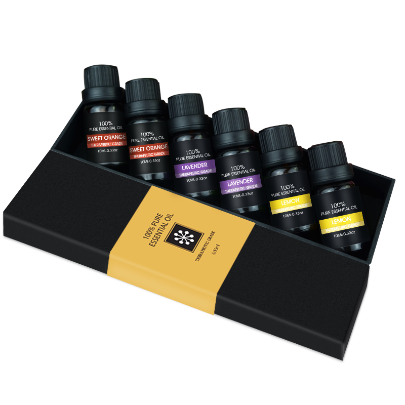 100% Pure Essential Aromatherapy Oils Gift Set-6 Pack , 10ML(Lavender, Lemon, Sweet Orange)
