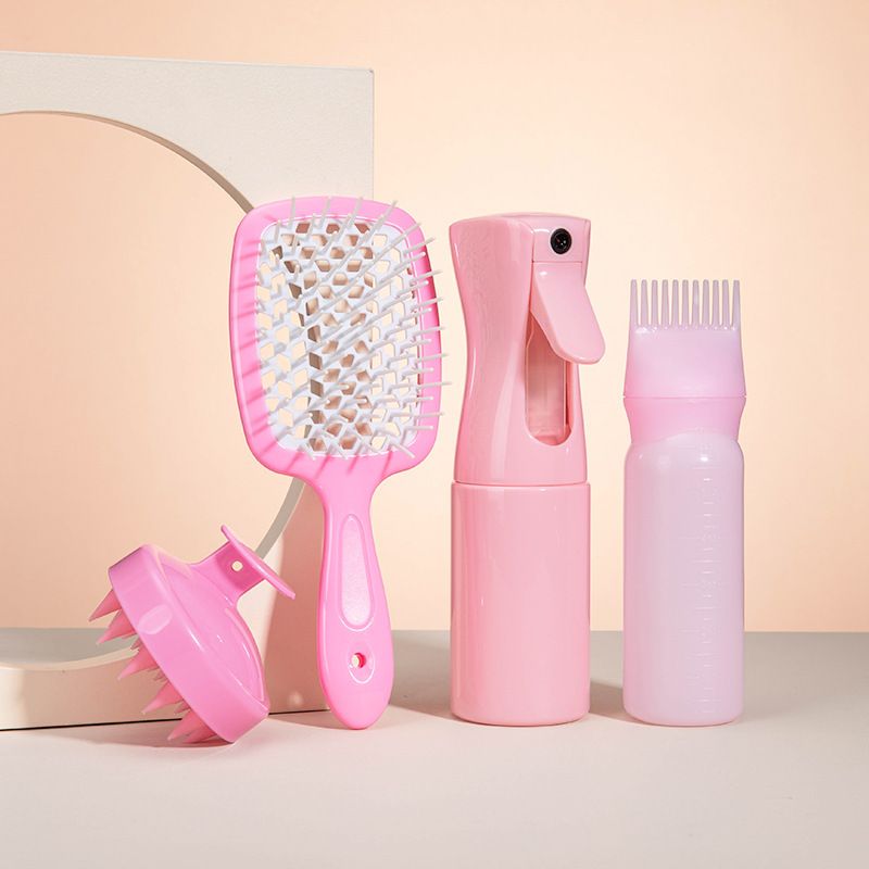 Hair Care Styling Set, 200ml Spray Bottle with Scalp Massager Shampoo Brush, Vent Detangler Comb & Applicator Bottle, 3/4pcs Hair Styling Tools Kit for Women, Salon-Quality Hair Washing, Styling & Coloring Supplies
