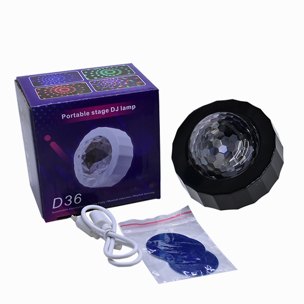 D37 USB Mini Portable Car Atmosphere Lamps DJ Lights Bar Beam Light 3W Party Disco Led Stage Light  Christmas Lights White/Birthday series 3colors  