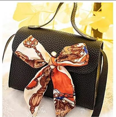 Fashion Scarf Design Mini Bag-Leather Scarf Design Mini Handbag [black] 