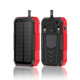 40000 mAh solar powered hand crank charger with built-in cable wireless charging PD 22.5W fast charging mobile power bank
red