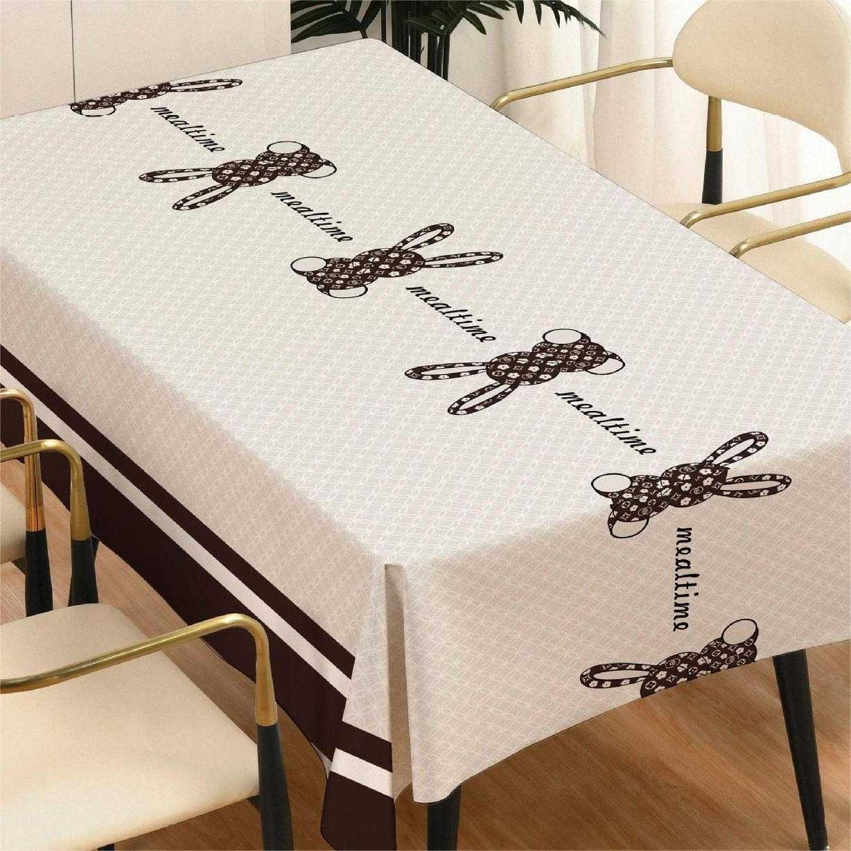 PU-Pl4101 New Imitation Silk Non-Slip Tablecloth Rectangular Anti-Scald Household Tablecloth