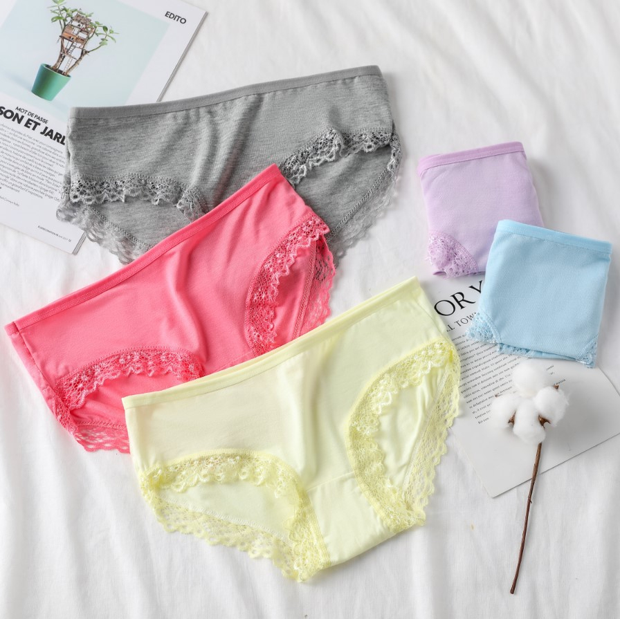 1/11Pcs/set Ladies Underwear Knickers Women's low waist lace Lingerie Solid Color Briefs Panties for 50-63kg