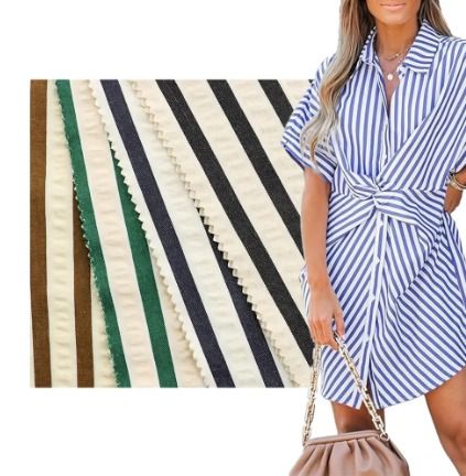 Dress Shirt Fashion Business Style Summer Women Striped Shirt Dresses
