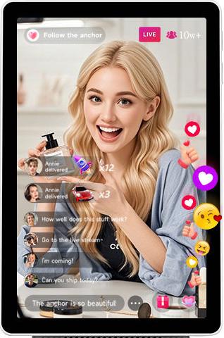 Professional All-In-One Broadcasting System 8" High-Fidelity Audio, Rapid Setup & Flexible Connectivity Live Streaming Setup for TikTok Facebook Shopee 
