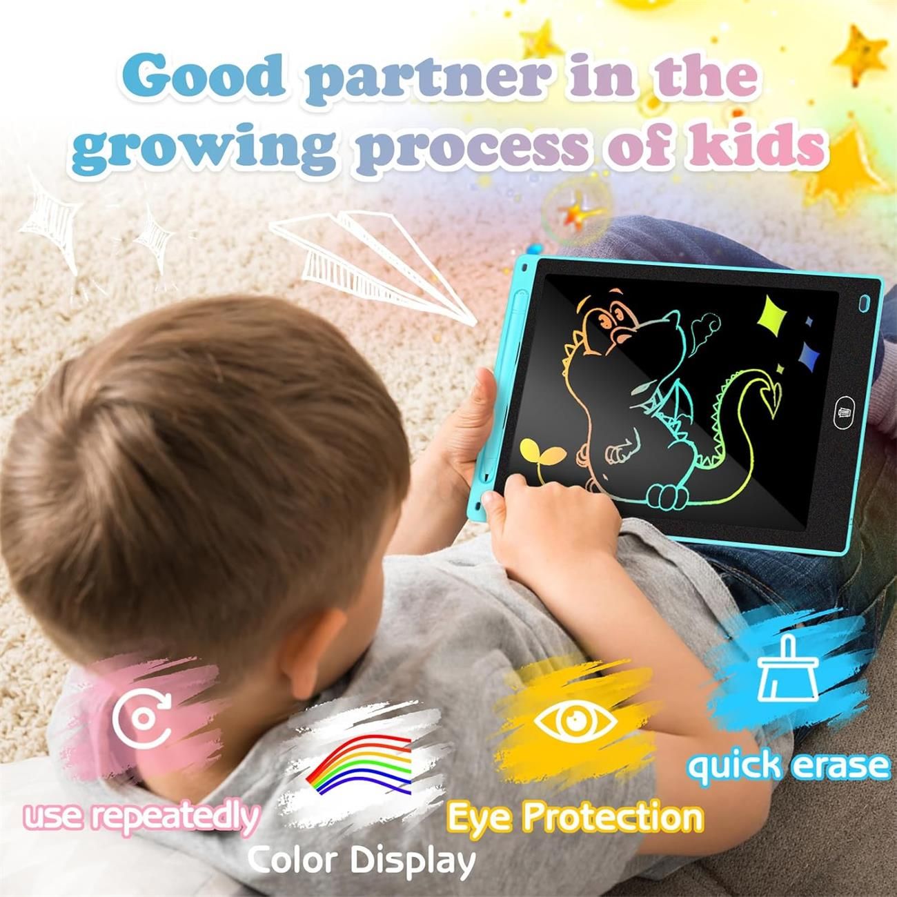 LCD Writing Tablet 8.5 & 12 Inch Electronic Writing Drawing Pads Portable Doodle Board Gifts for Kids Office Memo Home Whiteboard