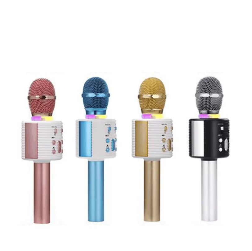 Wireless Bluetooth Karaoke Microphone, 3-in-1 Portable Handheld Karaoke Microphone Speaker Unit Home Party Birthday Fit All Smartphone PC (Rose Gold)Microphone Karaoke Microphone for Kids Singing, 5-in-1 Bluetooth Microphone with LED Light Karaoke Machine Portable Microphone Speaker Player Recorder for Family Gathering Birthday