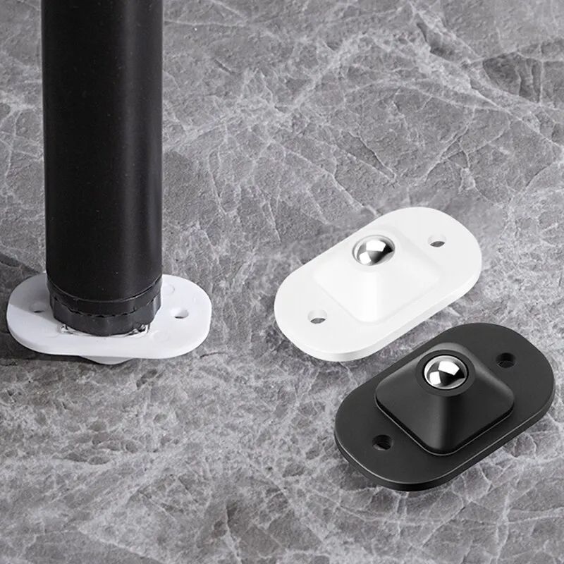 4pcs Self Adhesive Caster Mini Swivel Wheels Stainless Steel Universal 360 Degree Rotation Pulley for Furniture Storage Box
