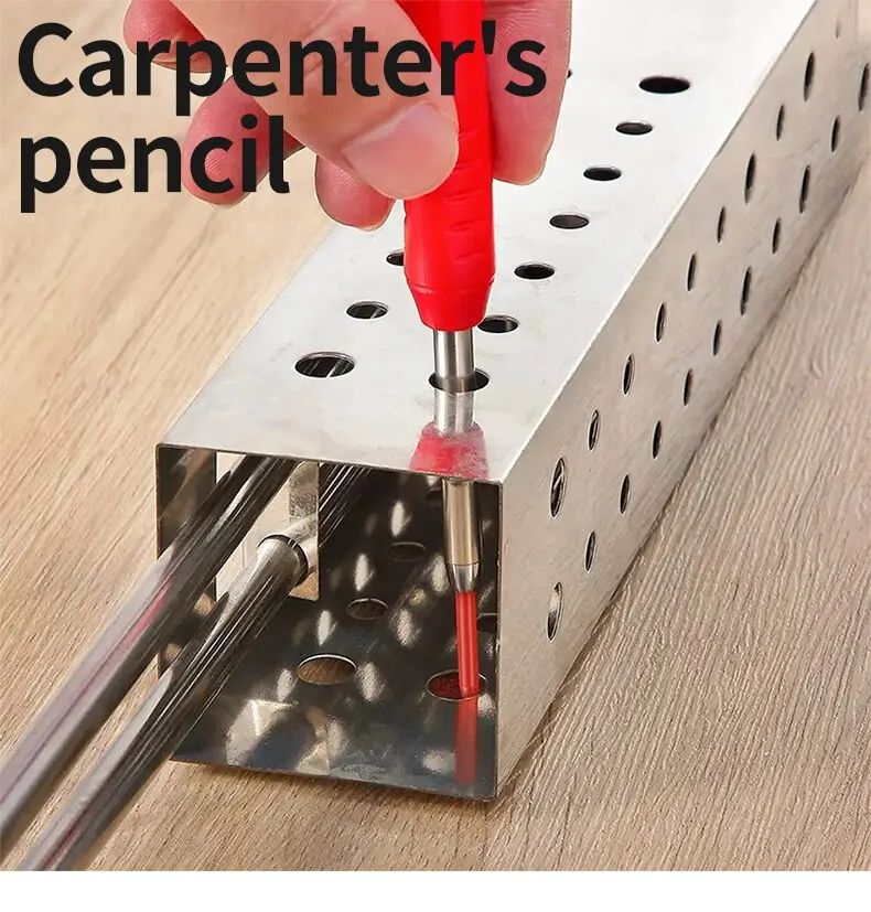 Carpenter Pencil Metal Long Head Deep Hole Professional Engineering Quick Drying Marker Graphite Woodworking Black Red Lineation