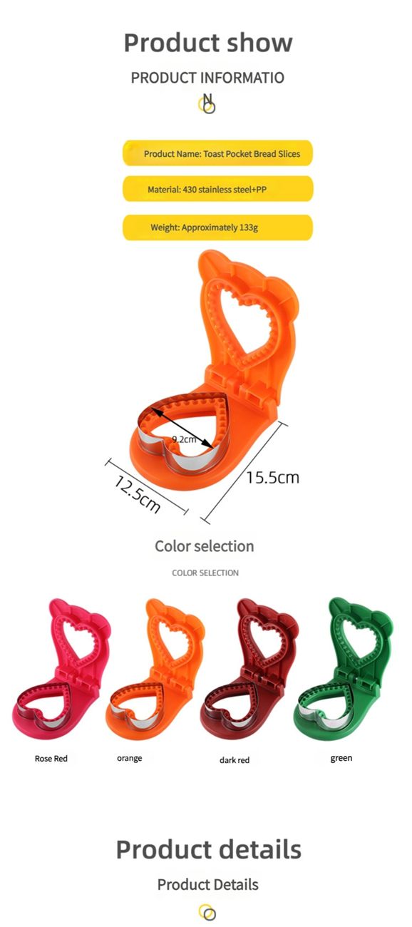 New heart-shaped automatic edge banding toast pocket bread making tool for home DIY sandwich cutting mold