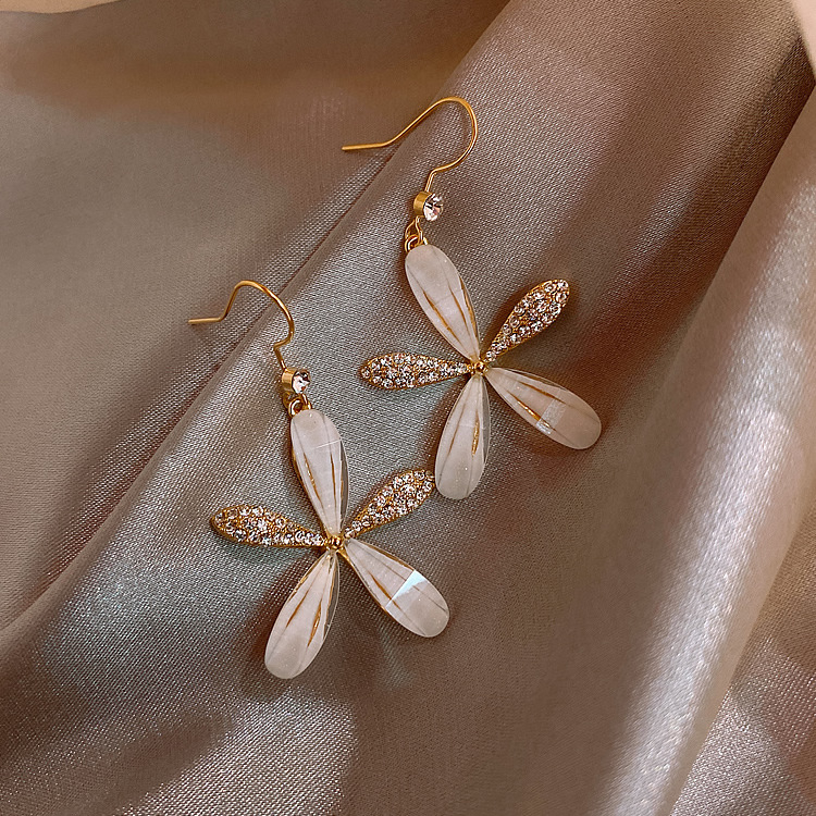 M362 Women's Elegant Diamond Flower Glazed Flower Earrings Jewelry Gift