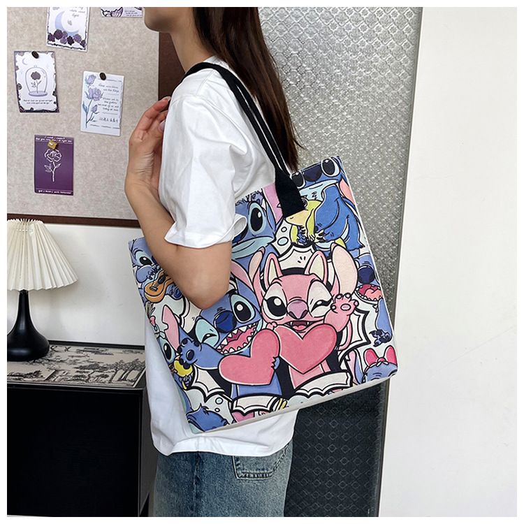 MISS DG Stitch bag shoulder bag large capacity tote bag cartoon cartoon Stitch cute ladies travel bag