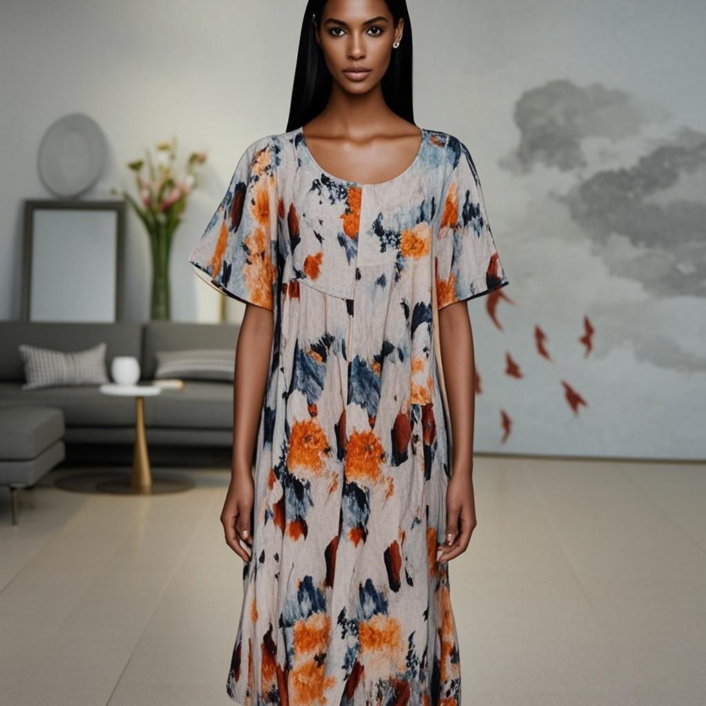 92% Silk Women Dress- Custom Digital Printing Women Dress
