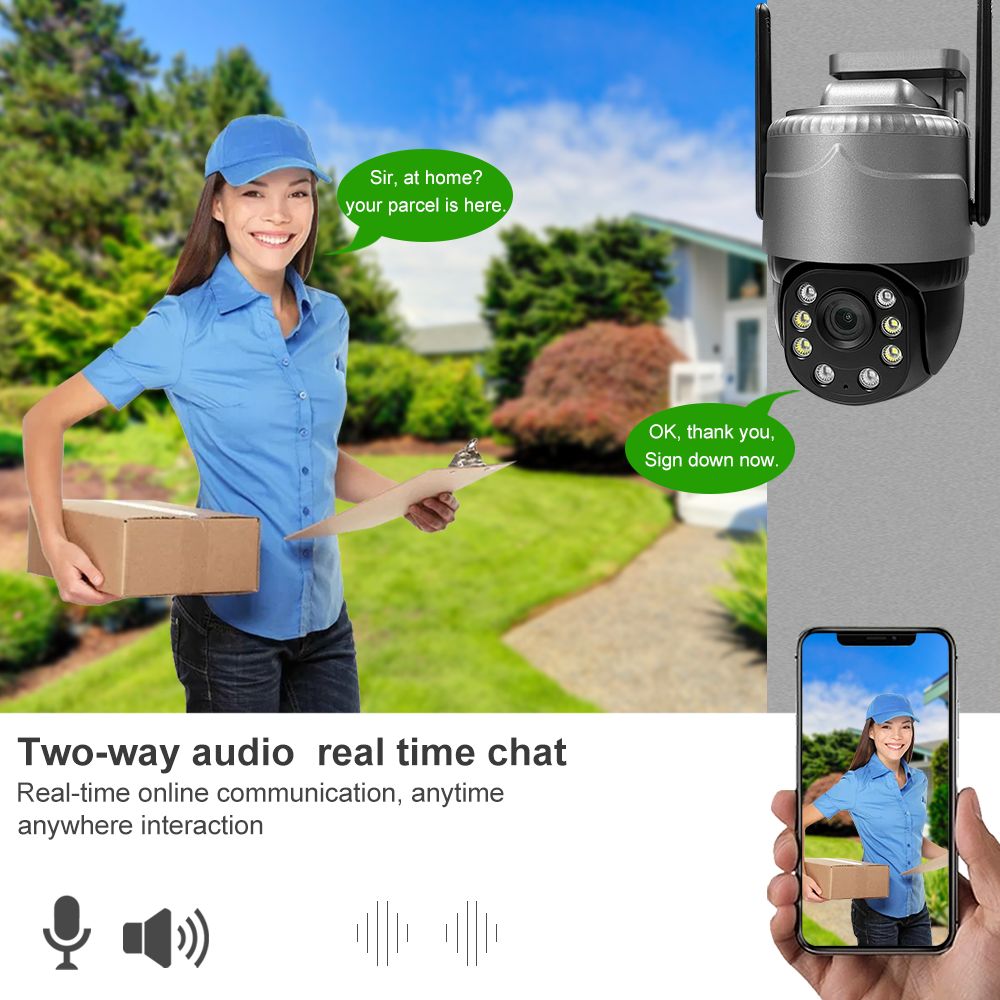 VRT-XC20-HD-4G Smart Security Cameras Wireless Outdoor, 3MP HD Outdoor Camera Wireless 2.5inch 4G-LTE 355 View Pan Tilt Security Cameras with Real-time Motion Detection, Siren, Two-Way Audio