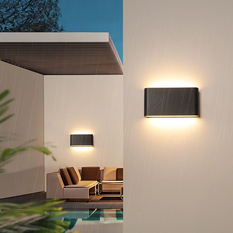 Ultra-Thin Outdoor Waterproof Wall Light, Long Strip Design, Courtyard Terrace Corridor Villa Garden Landscape Decoration Wall Lamp