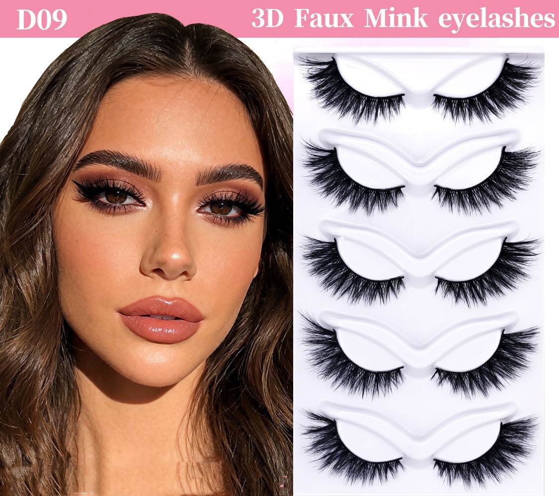 Fox Eye 3D False Eyelashes Hard Black Stem Strip Lashes Natural Lengthen Eye Tail Cat Eye Makeup Lashes For Daily Party