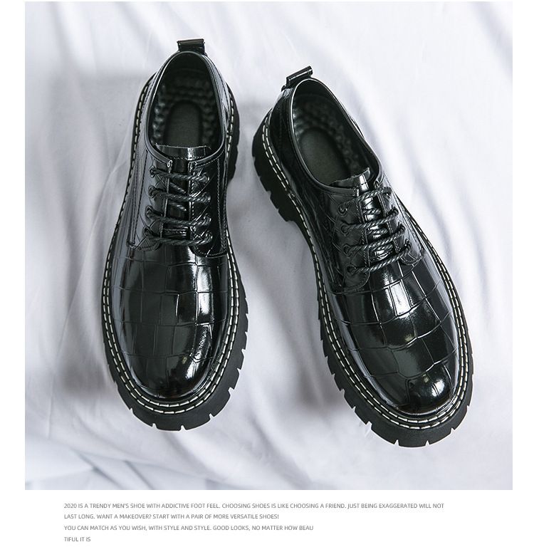 New men's thick-soled height-increasing club fashion shoes for Spring and Autumn 2025 cross-border large-sized men