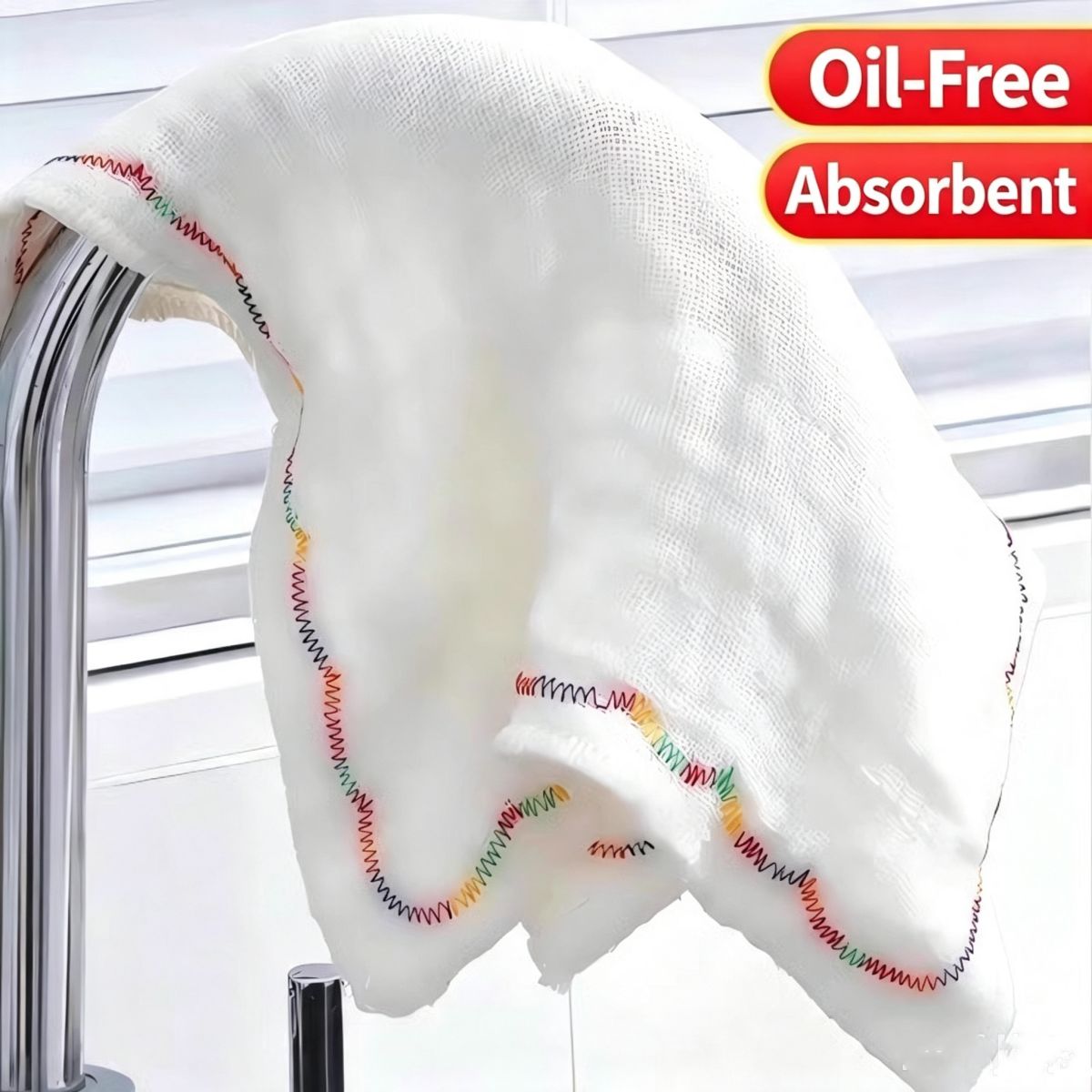 Rainbow Stripe Thickened Food-Grade Pure Cotton Kitchen Dish Cloth, Natural All-Cotton Oil Repellent Non-Stick Oil Design, Super Absorbent Soft Lint-Free Dish Washing Towel, Durable Reusable Household Cleaning Rag For Tableware, Cookware, Countertop Daily Kitchen Cleaning