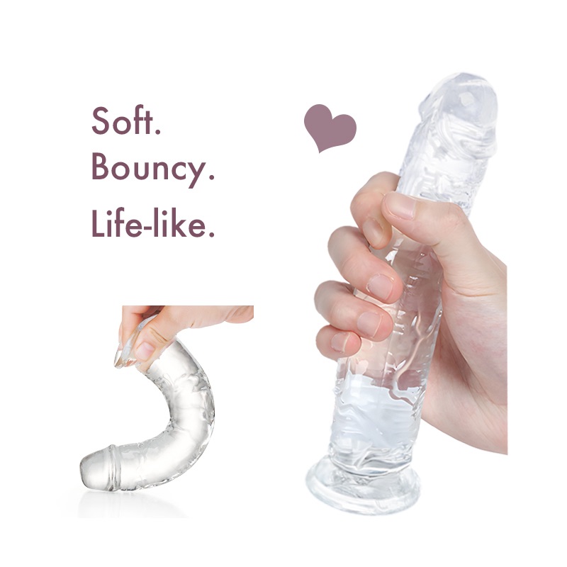 Adult Toy, Sex Toy, Silicone Dildo for Women, Hands-free with Suction Cup, Fake Penis, Transparent