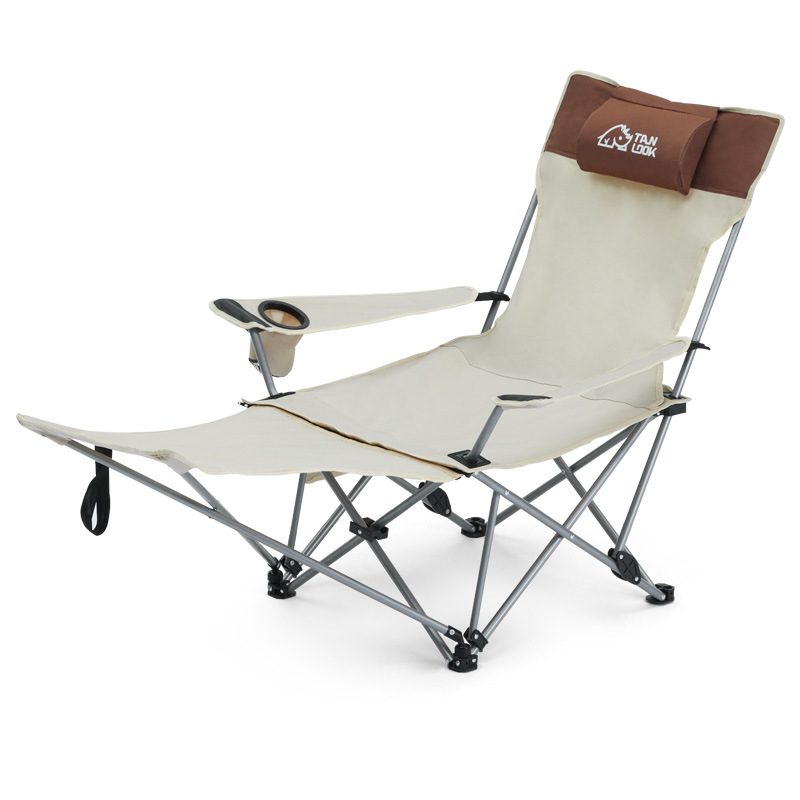 Comfortable Reclining Folding Armrest Camping Chair Foldable Fishing Chairs with Footrest Cup Holder