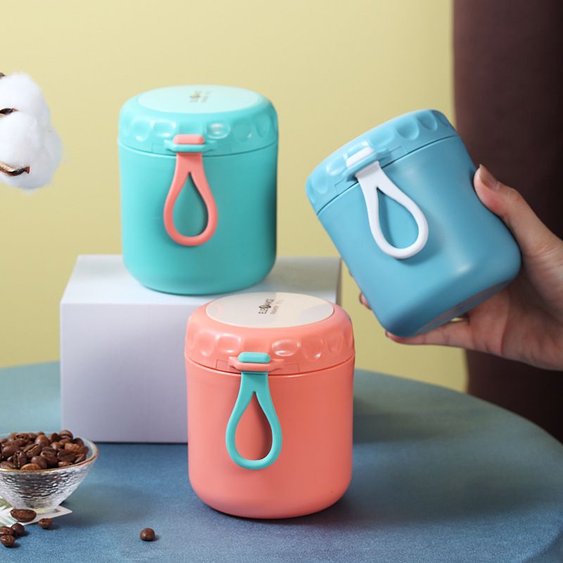  New 304 Stainless Steel Insulated Soup Cup, Sealed Leakproof Multifunctional Thermal Soup Jar, Portable Reusable Heat Preservation Food Storage Cup for Daily Home Office Outdoor Travel Use