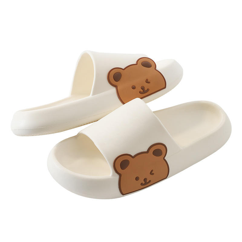 2035 Women's Men's Slippers Indoor Bathing Thick Sole Non-Slip Household Cartoon Bear Beach Sandals