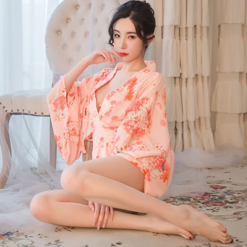 【Sexy Lingerie】Japanese Sakura Bathrobe