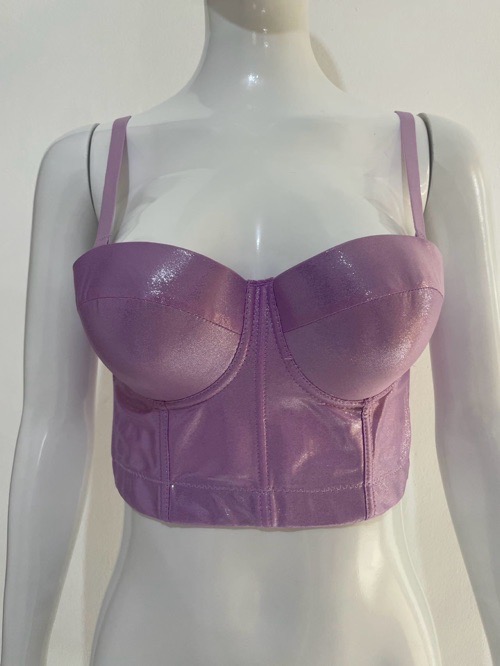 European and American sexy babes fishbone bandeau wear outside and inside suspender slim full-leather top leather bandeau imitation sheepskin camisole top with bra-free sexy beauty gathered fishbone top