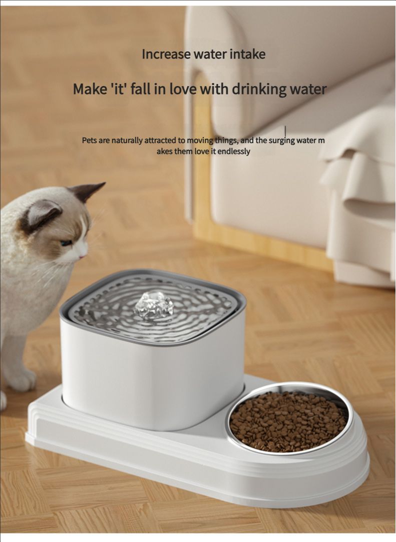 Cat bowl automatic drinking water feeder all-in-one pet bowl cat food utensil cat food bowl dog bowl pet supplies