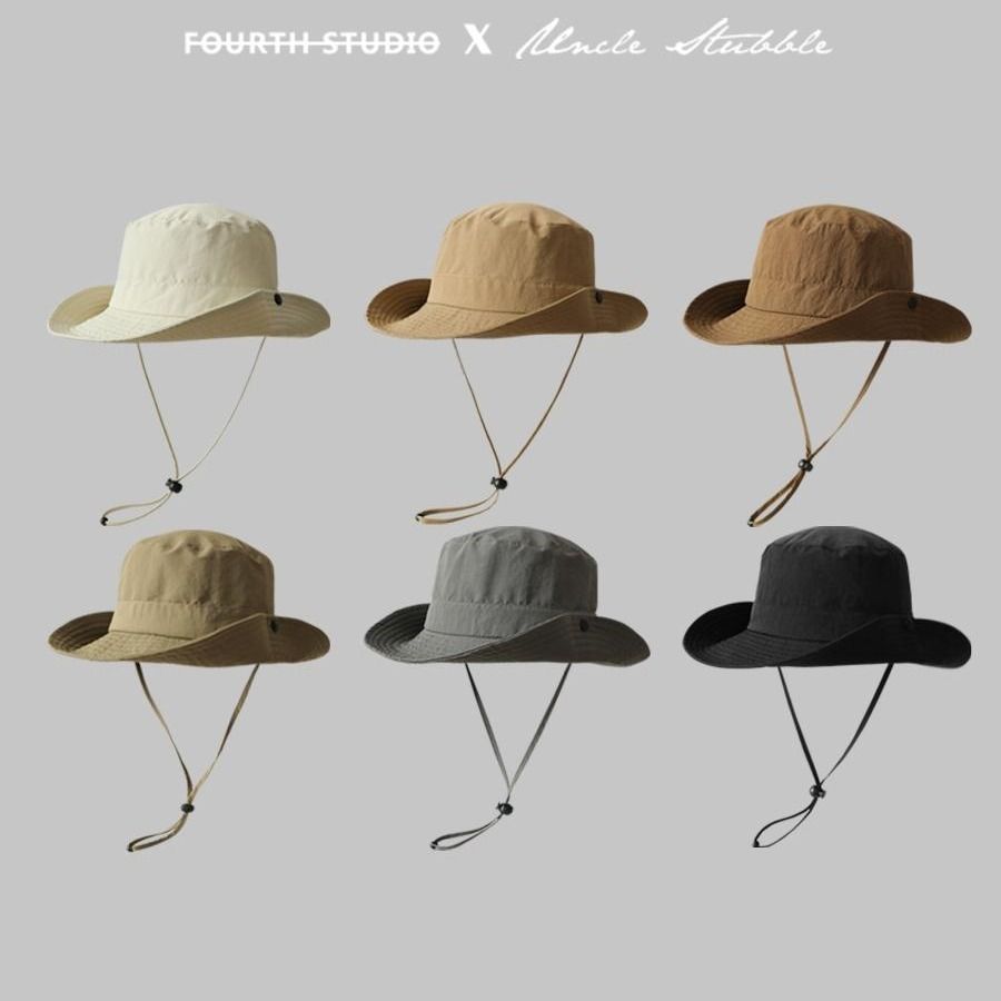 Men's Summer Quick Dry Sun Hat, UPF 50+ Wide Brim Bucket Hat with Chin Strap, Breathable Outdoor Fishing Hiking Hat, 6 Colors Available